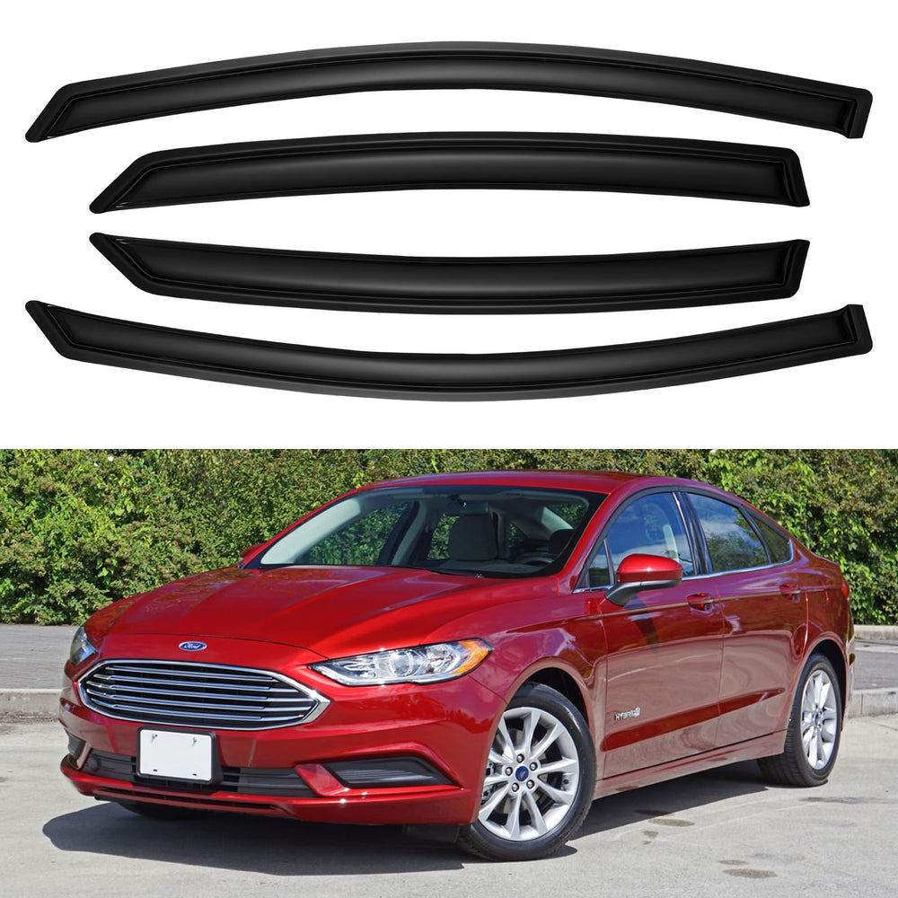 YQAUTEC Ford Fusion window visors front left protect against rain while allowing fresh air