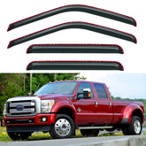 YQAUTEC in-channel visors for Ford F-Series allow fresh air with rain protection