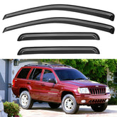 YQAUTEC Jeep Grand Cherokee front-left window visor deflects rain while enabling airflow