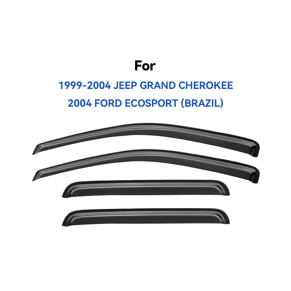 YQAUTEC Jeep Grand Cherokee front-right window visor keeps rain out and vents
