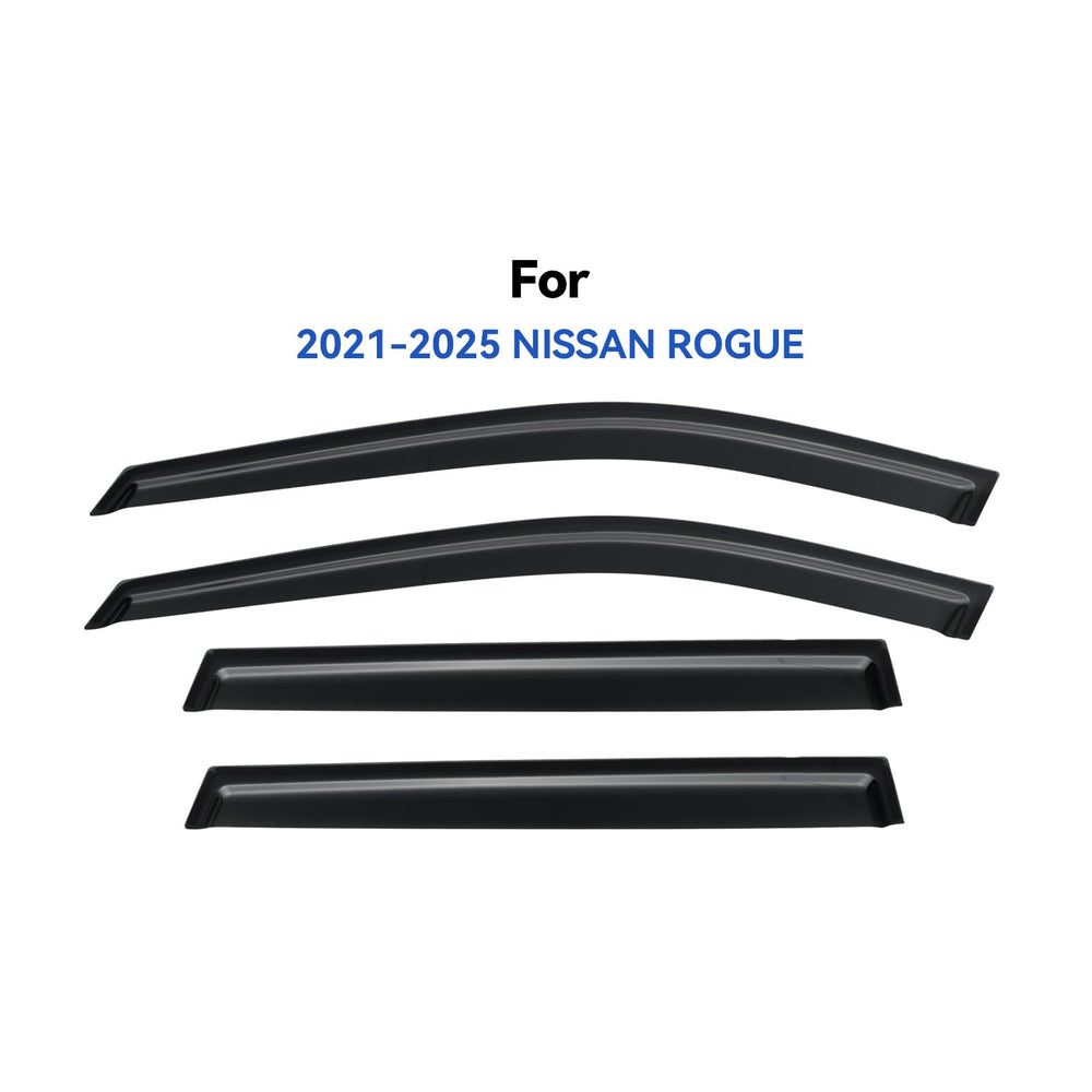Close-up of the exterior rain guard on Rogue, highlighting secure adhesive setup.