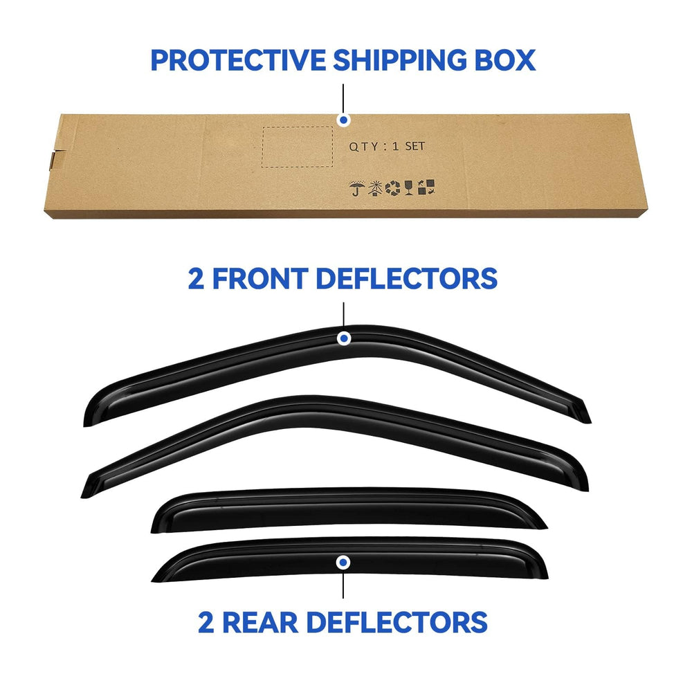 YQAUTEC dark smoke rain guards blocking sun glare