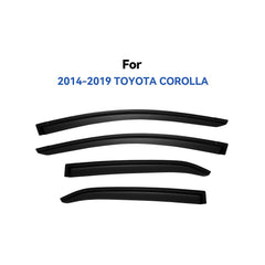YQAUTEC rain guards on Corolla front windows providing airflow while shielding interior.