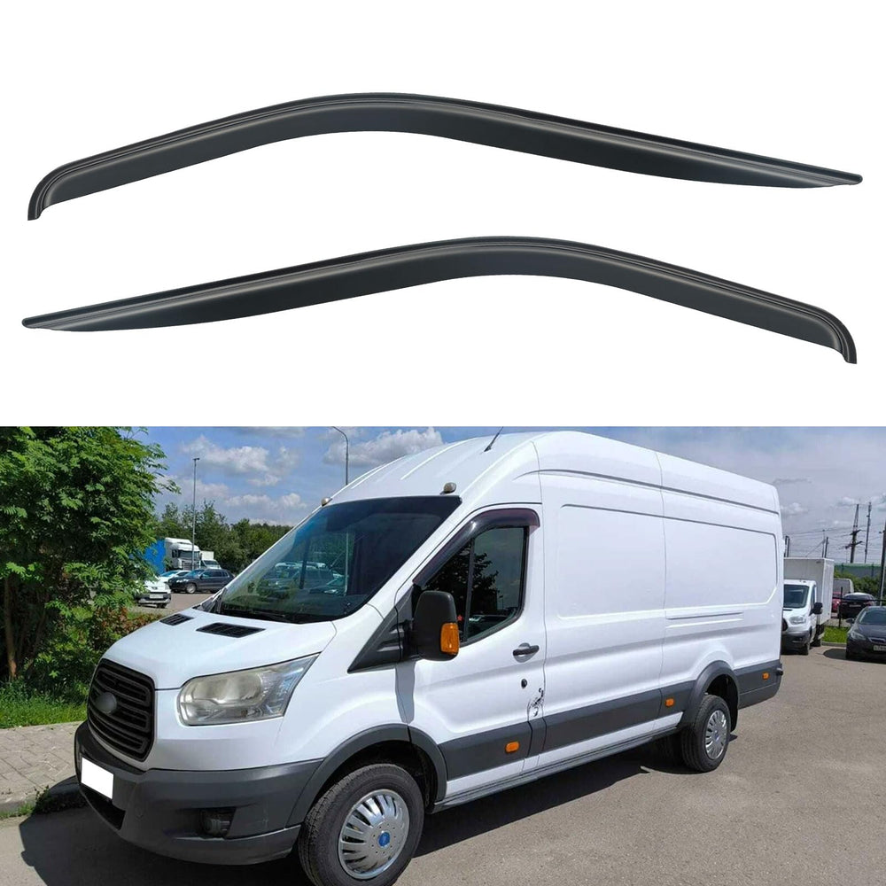 YQAUTEC Ford Transit rain guards deflect rain while keeping air flowing