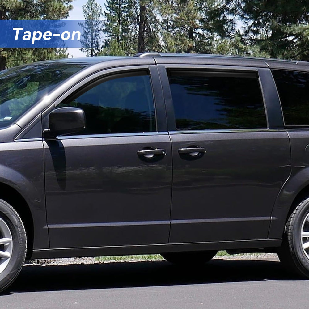 YQAUTEC Routan window deflectors protect interior from rain while driving