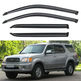 YQAUTEC Sequoia window visors mounted on vehicle side.