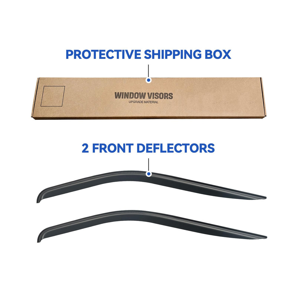 YQAUTEC side window deflectors for Transit 2014-2025 with rain protection