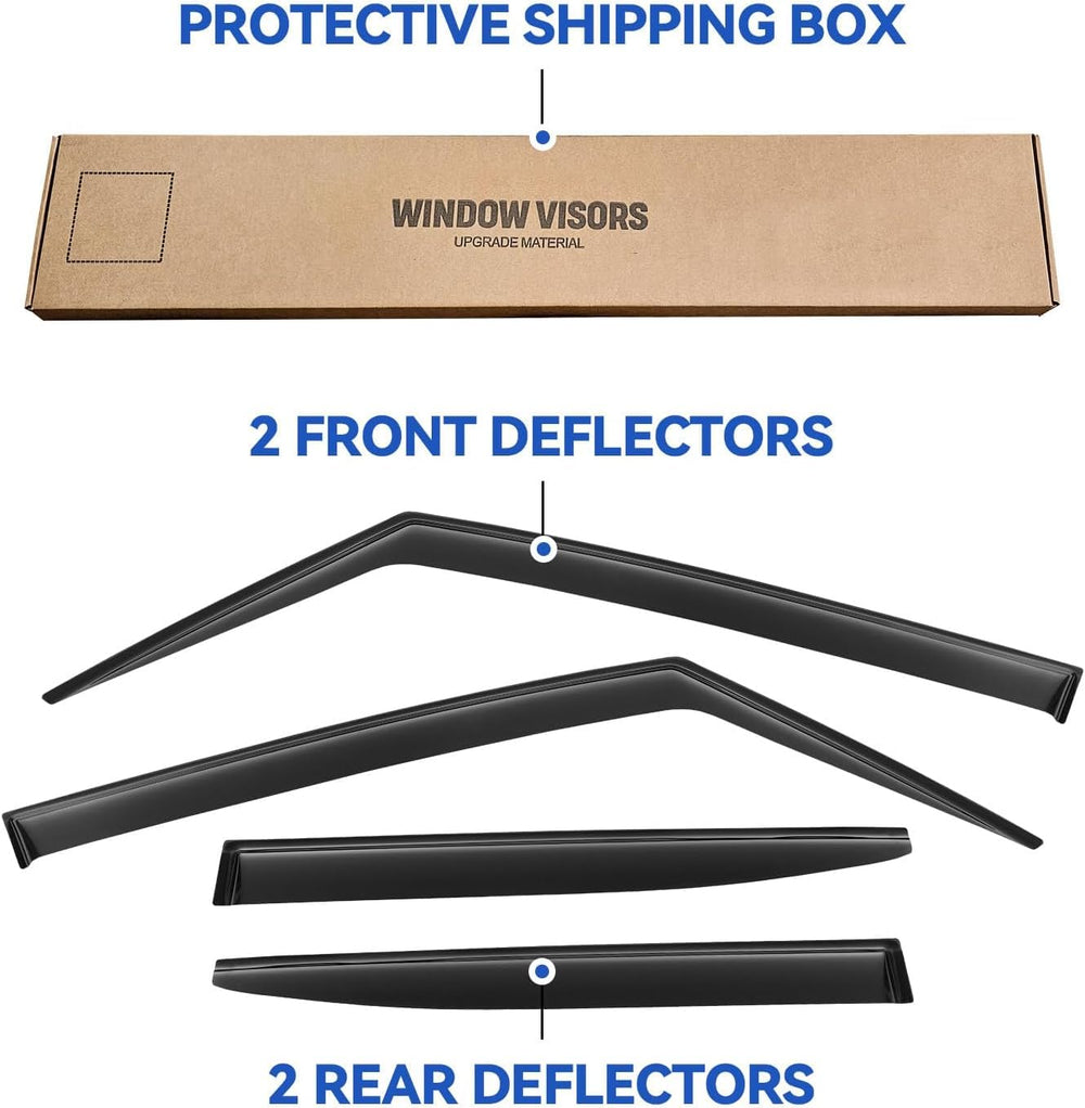 YQAUTEC wind deflectors help protect interior during inclement weather.