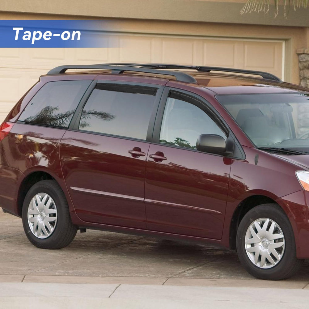 YQAUTEC window vent deflectors installed outside the frame