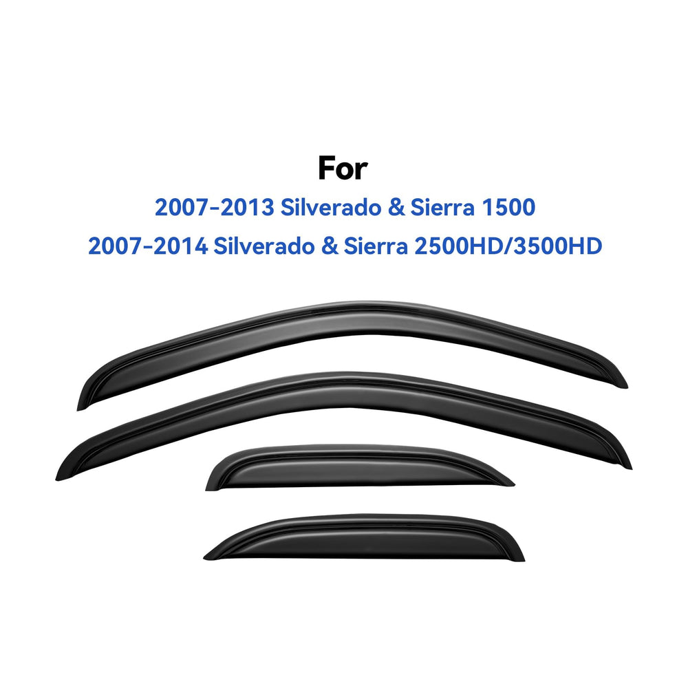 YQAUTEC acrylic rain guard deflector view for Silverado 07-14 model