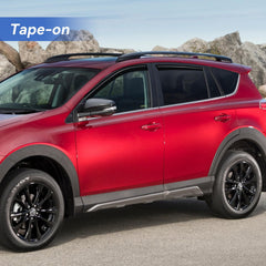 YQAUTEC Rav4 visor packaging with installation guide.
