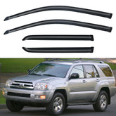 YQAUTEC window visors on 4Runner front left with rain protection and airflow