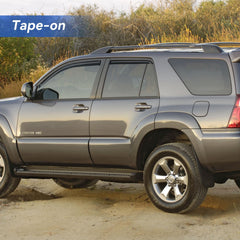 YQAUTEC window visors on 4Runner rear left showing airflow