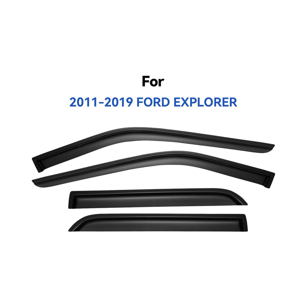 YQAUTEC window visors for Ford Explorer front-right provide rain protection and fresh air at speed