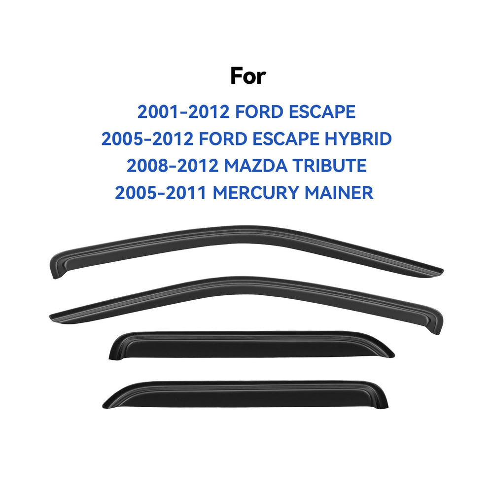 YQAUTEC visors on Ford Escape Hybrid side view reduce wind noise while cruising