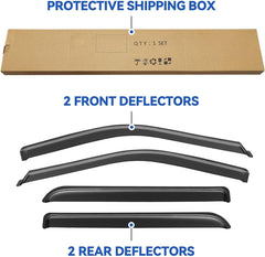 YQAUTEC Window Visors provide full-coverage protection across all four doors.