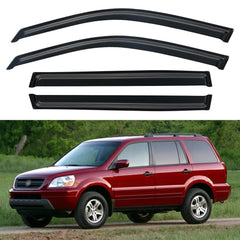 YQAUTEC Honda Pilot front-left window visors improving airflow while keeping rain out