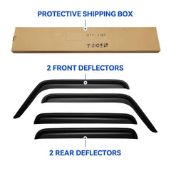 YQAUTEC Jeep Wrangler rain guards installed, outside mount, UV resistant material