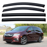 YQAUTEC Odyssey outside-mount window visors shielding rain while maintaining airflow