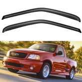 YQAUTEC window visors on 1997-1999 F-150 standard cab for rain-free cracked windows