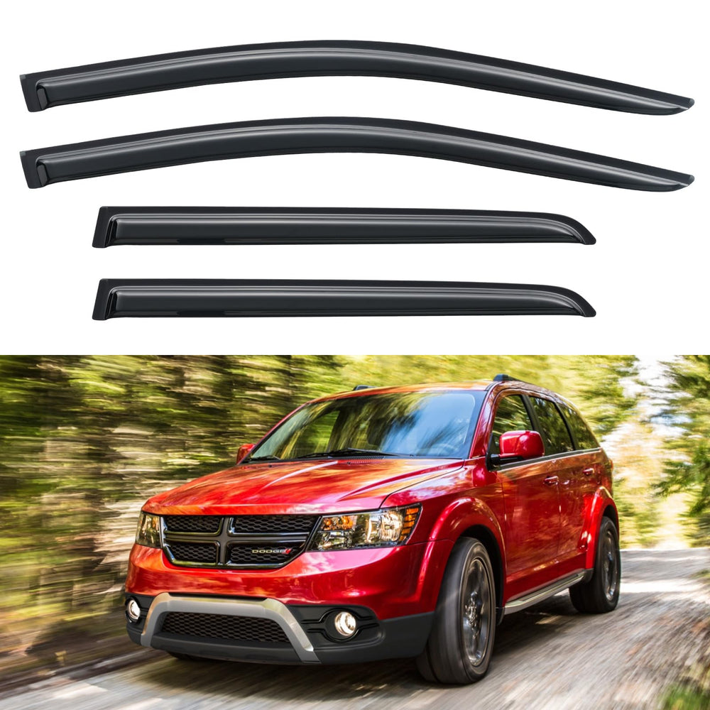 YQAUTEC window visors outside-channel for Dodge Journey offer rain protection and airflow.
