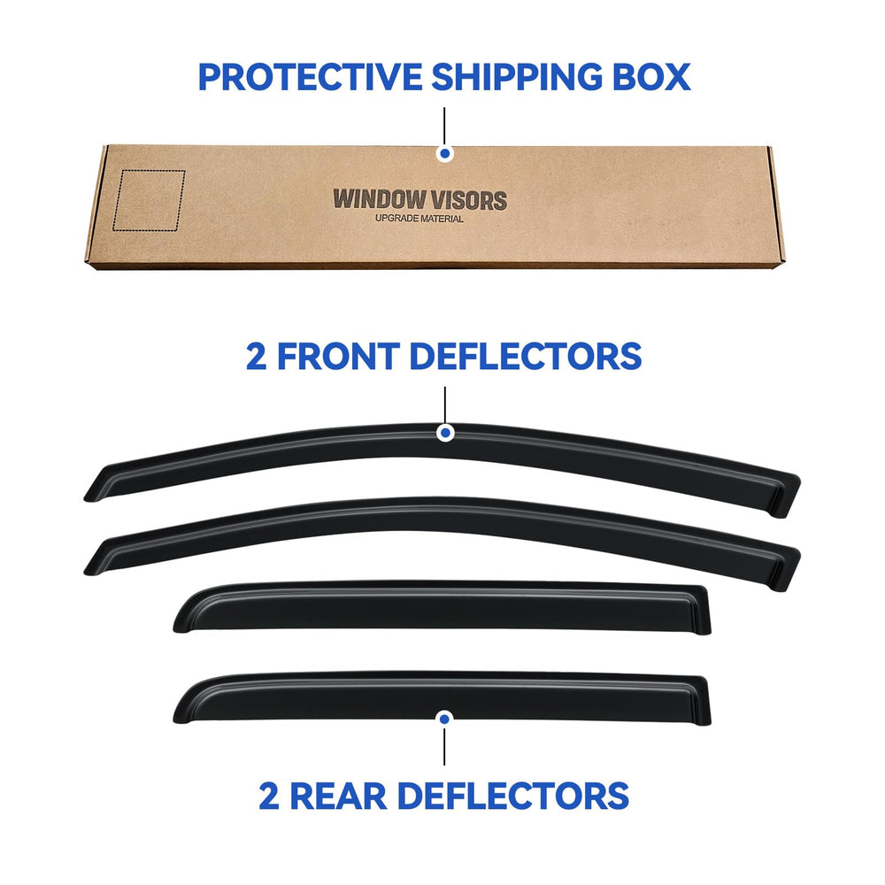 YQAUTEC packaging for Nissan Titan window visors—ready to install