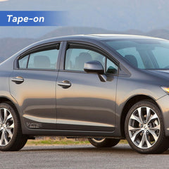 YQAUTEC Civic window visors side right view highlighting ventilation and rain deflection.