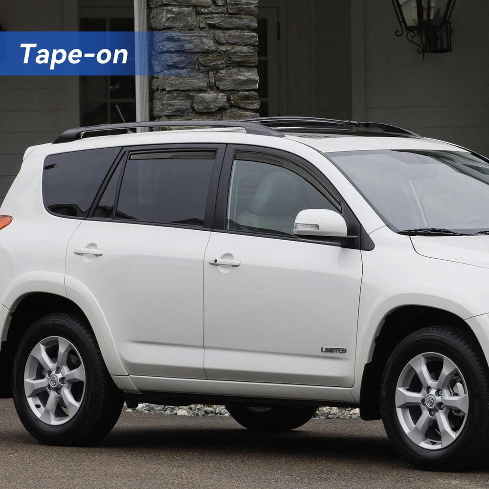 YQAUTEC Rav4 rear-left visors shield interior from rain during commutes