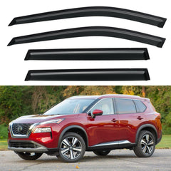 YQAUTEC window visors installed on a Rogue, showing precise fit and air-ready design.
