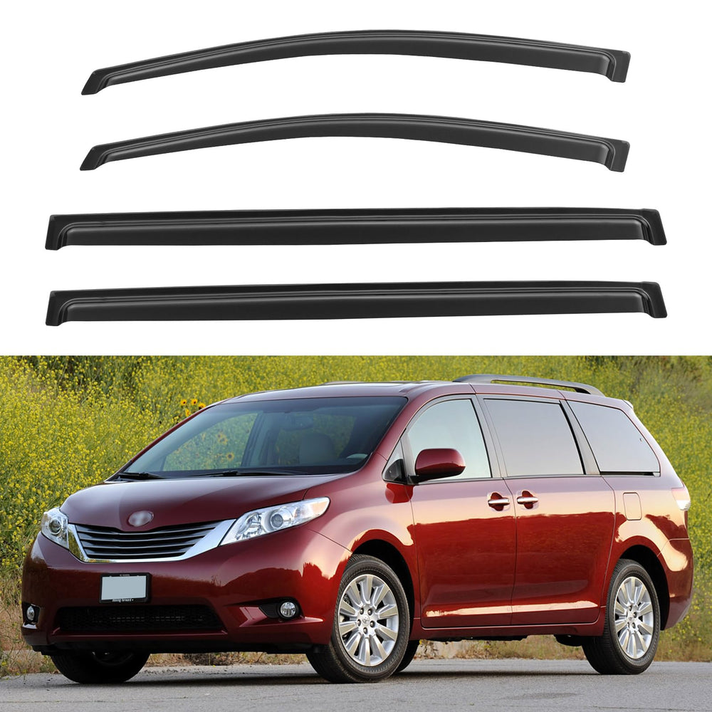 YQAUTEC Sienna window visors front left view showing rain protection and airflow