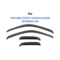 YQAUTEC window visors on Tacoma 95-04 rear-left for extended cab.