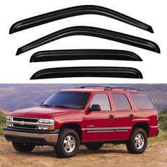 YQAUTEC window visor on Tahoe front-left protecting cabin from rain