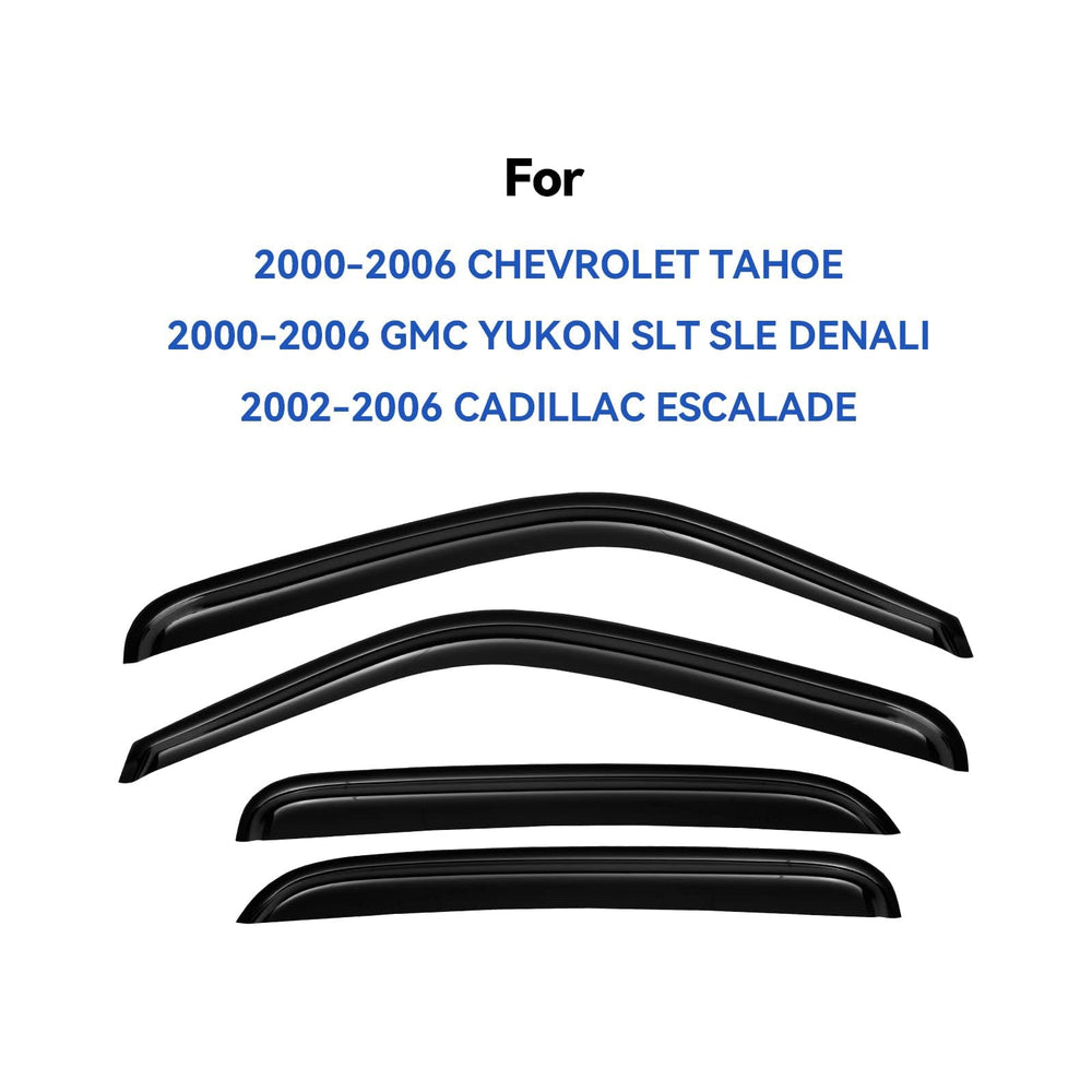 YQAUTEC window visor on Tahoe front-right shielding wind