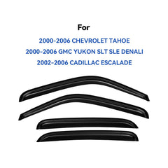 YQAUTEC window visor on Tahoe front-right shielding wind