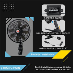 YQSIYU clip fan wind blades in action for cooling.