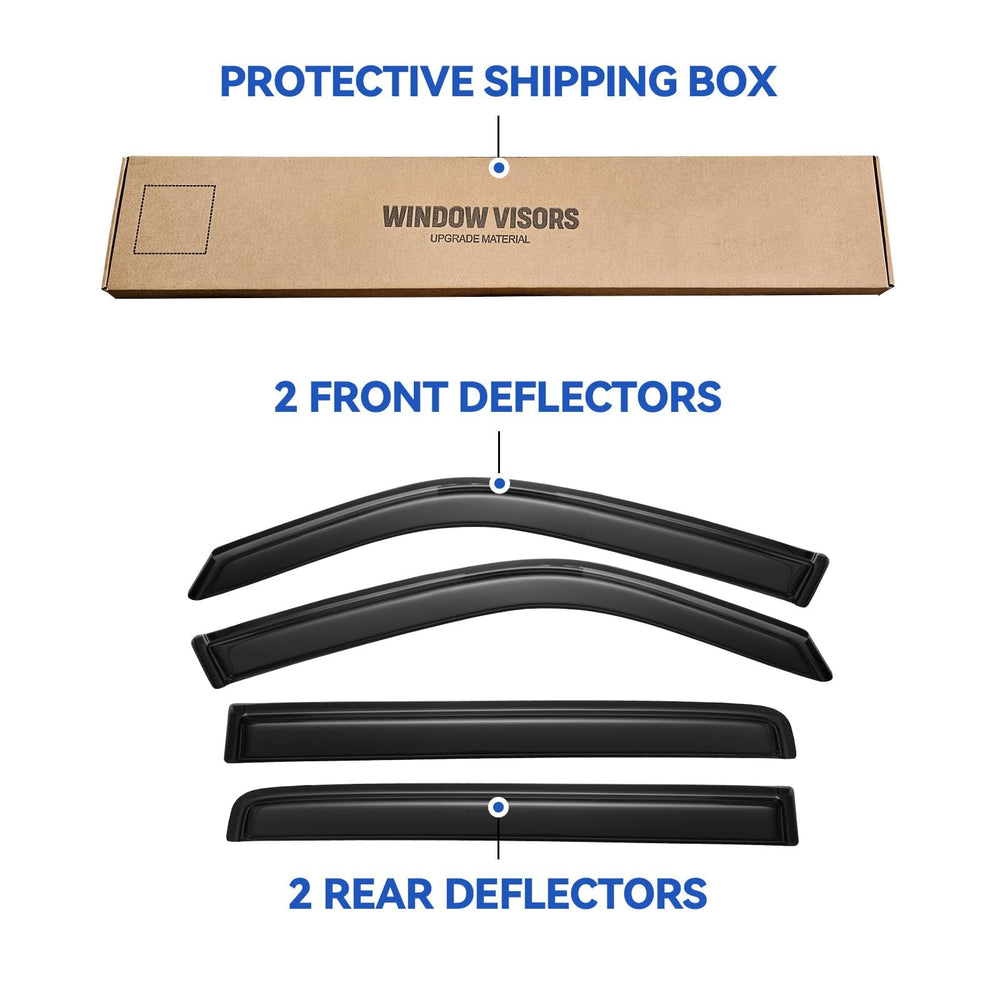 YQAUTEC Honda Pilot weather-ready rain guards on exterior