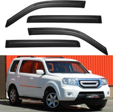 YQAUTEC Honda Pilot window visors front view with rain protection