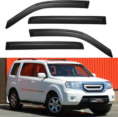 YQAUTEC Honda Pilot window visors front view with rain protection
