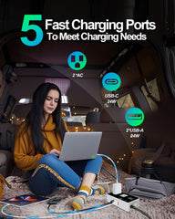 YSOLX inverter USB ports panel enabling fast charging for phones and tablets