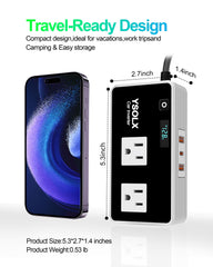 YSOLX travel-ready inverter ideal for camping or mobile office tasks