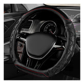 YTFRL D-shaped steering wheel cover with 3D honeycomb anti-slip grip for secure driving