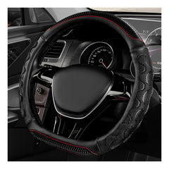 YTFRL D-shaped steering wheel cover with 3D honeycomb anti-slip grip for secure driving