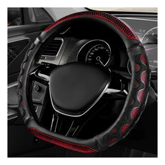 YTFRL D-shaped steering wheel cover with 3D honeycomb anti-slip grip.