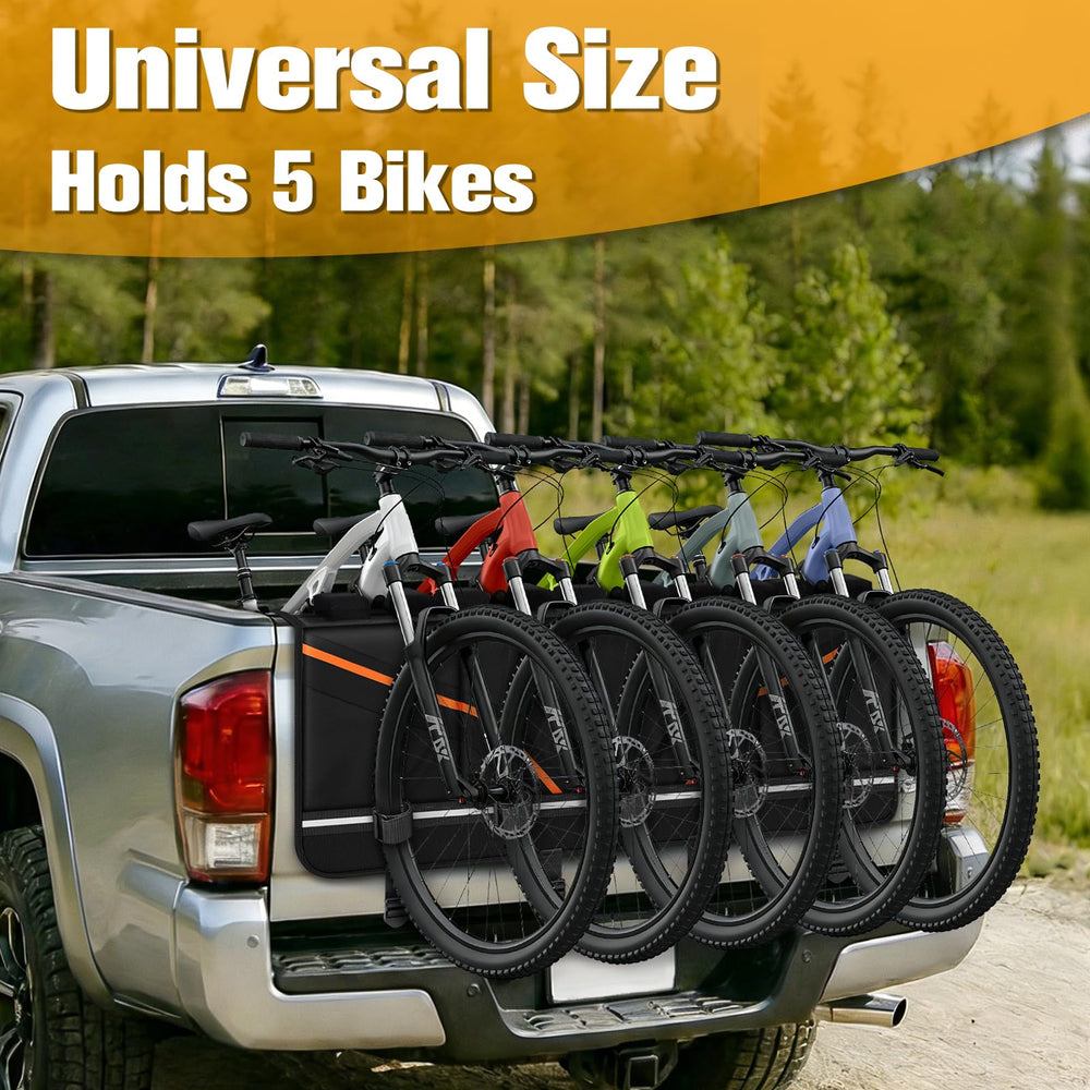Ytonet tailgate bike pad shows five-bike capacity for family trips