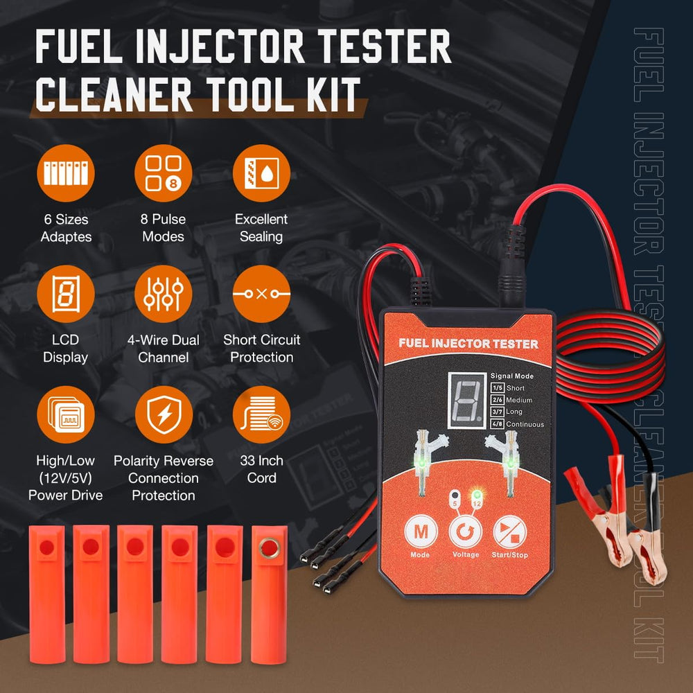 YUANRI four-wire dual-channel injector tester setup for two injectors