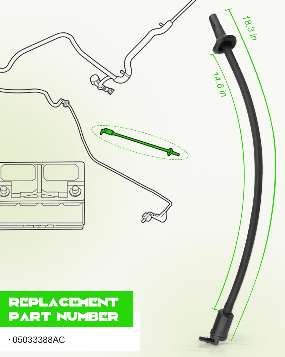 YUANTUO replacement 05033388AC hose fits compatible Jeep and Dodge models.