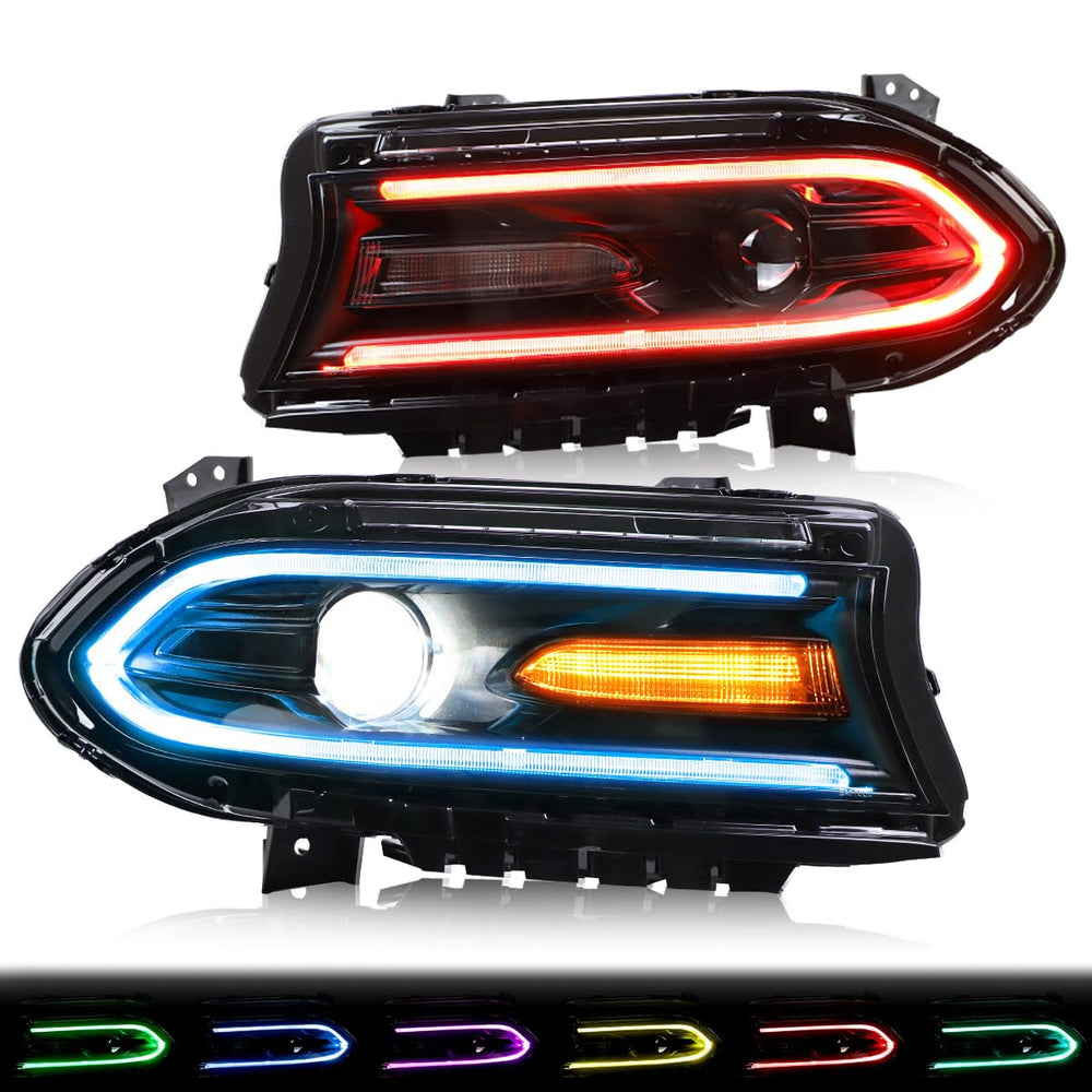 YUANZHENG VLAND headlights for Dodge Charger front view improving night visibility
