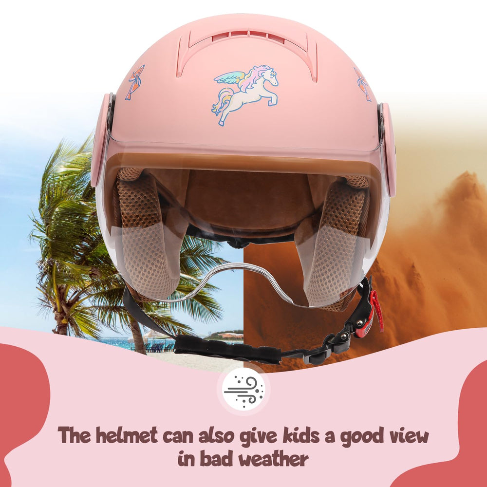 YUDJYQM 3/4 open face helmet with durable ABS shell for everyday safety.