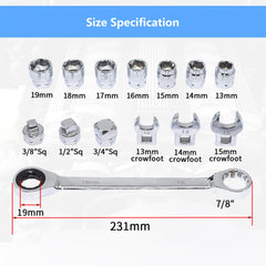 19mm ratcheting wrench included in Yuesstloo kit