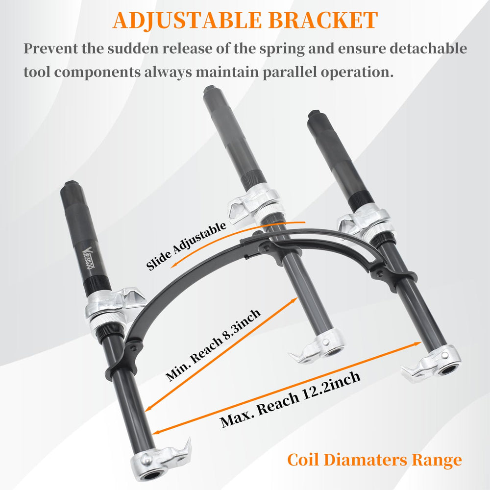 Wide jaw capacity on Yuesstloo tool for large springs